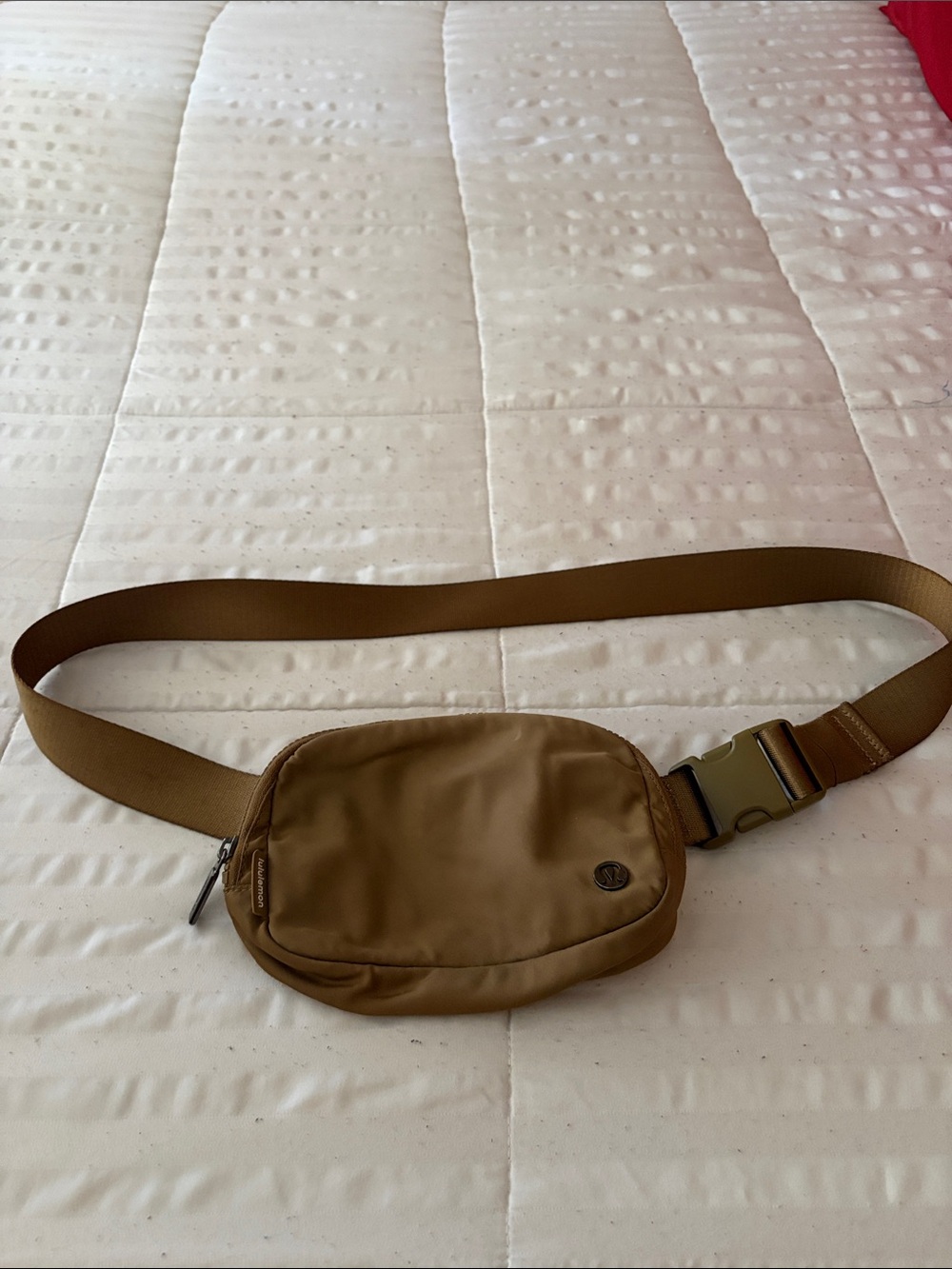 Women Casual Tan Waist Bag - Compact Belt Pouch